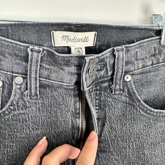 Madewell Mid-rise The Perfect Vintage Jean in Lunar wash Distressed Black Sz 26 - Picture 8 of 15